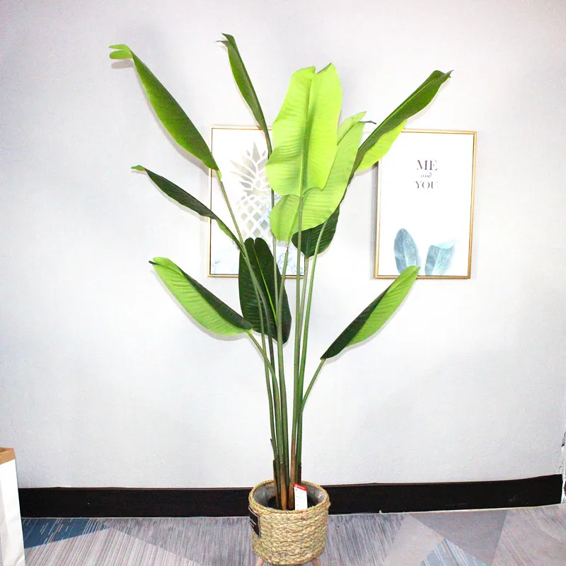 
High-end product quality goods new technology artificial traveler banana tree potted bonsai plant real touch highlight leaf 