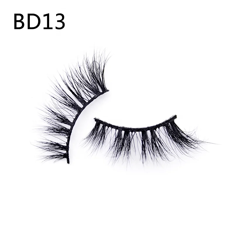 

3D Eyelashes Natural luxury half short Mink Eyelashes strip vendor Makeup Mink Lashes Extension 10-13mm