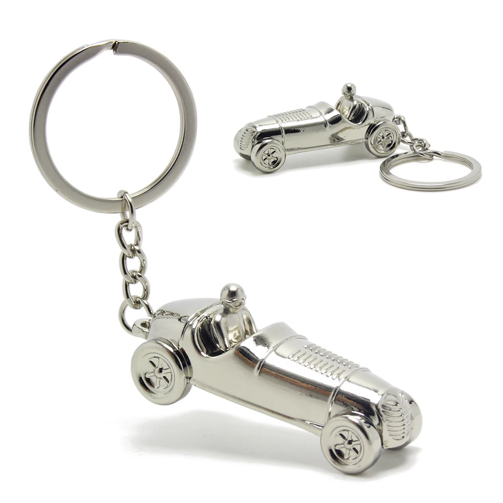 3D Mini Vintage Car Keyring Auto Parts Classic Car Race Model Racing Key Chain Wholesale Souvenir Gifts Metal Car Brand Keychain