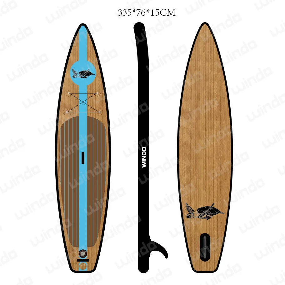 

STOCK Wooden Grain race touring Inflatable surf stand up Paddle Board SUP
