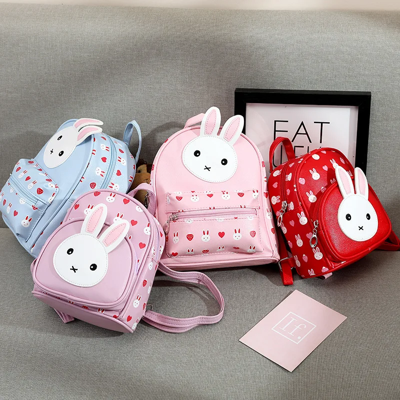 

2021 New Children's Backpack Cartoon Cute Rabbit Children's School Bag kids Kindergarten Girl, Black/purple/blue/red/pink