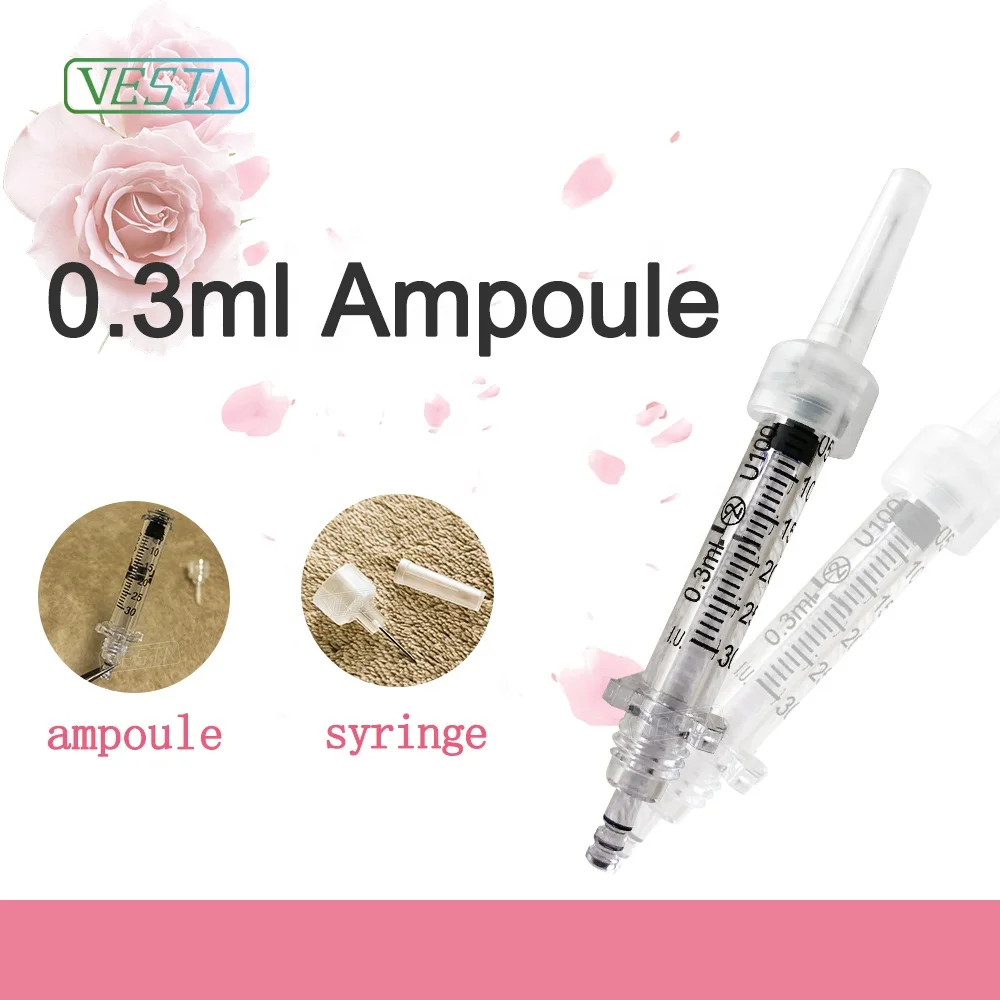 

AMP#TOP1 USA Visible Hot Selling 0.3ML Ampoule Needle Free Syringe/Ampoules/Adapter For Noninvasive Nebulizer Injection Filler