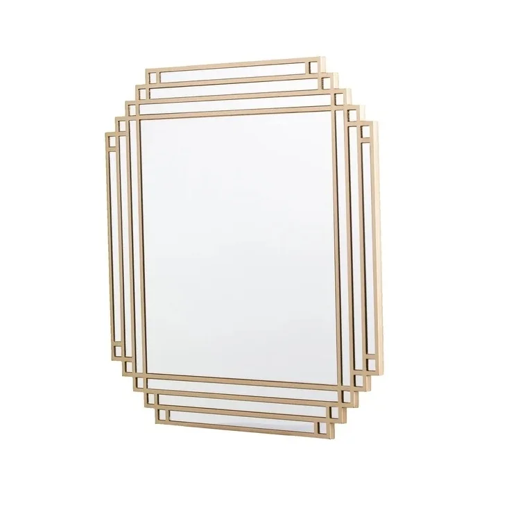 Luxury Layered Gold Frame Square Wall Mirror Multi-face Decorative ...