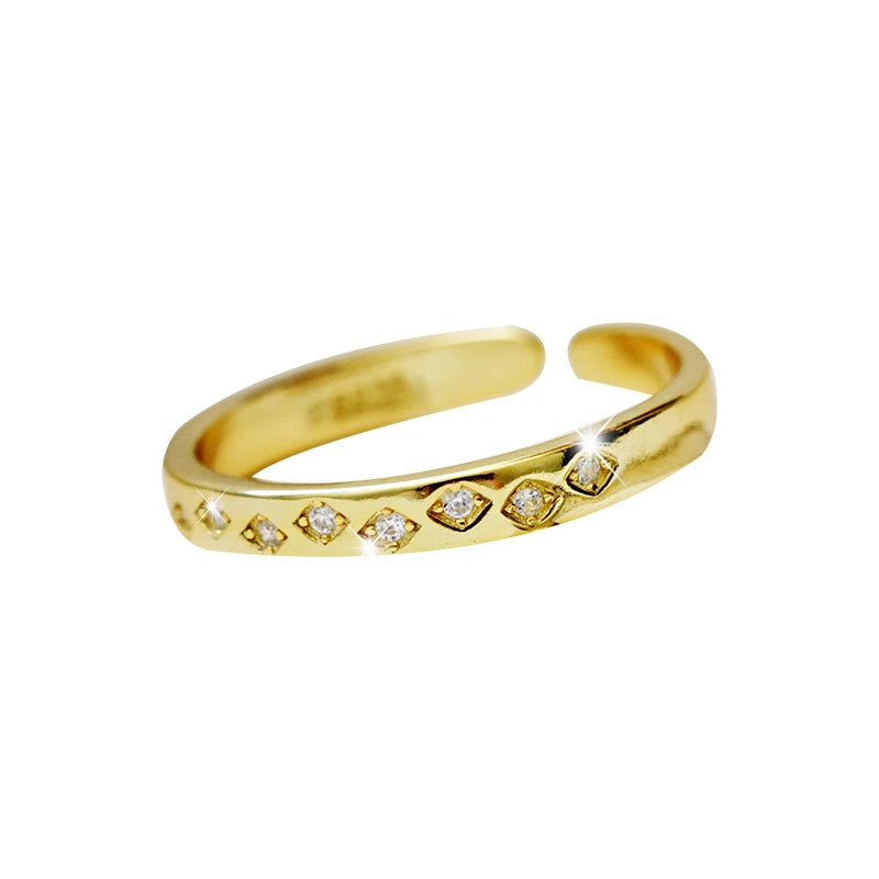 

wholesales design s925 gold plated zircon Open finger rings for women