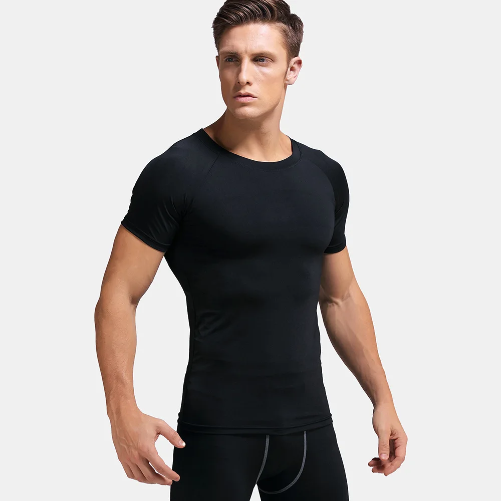 

LH2 Wholesale High Quality Tights Basketball Training Quick Dry Elastic Cool T-shirt For Men Traje De Bano, Picture shows