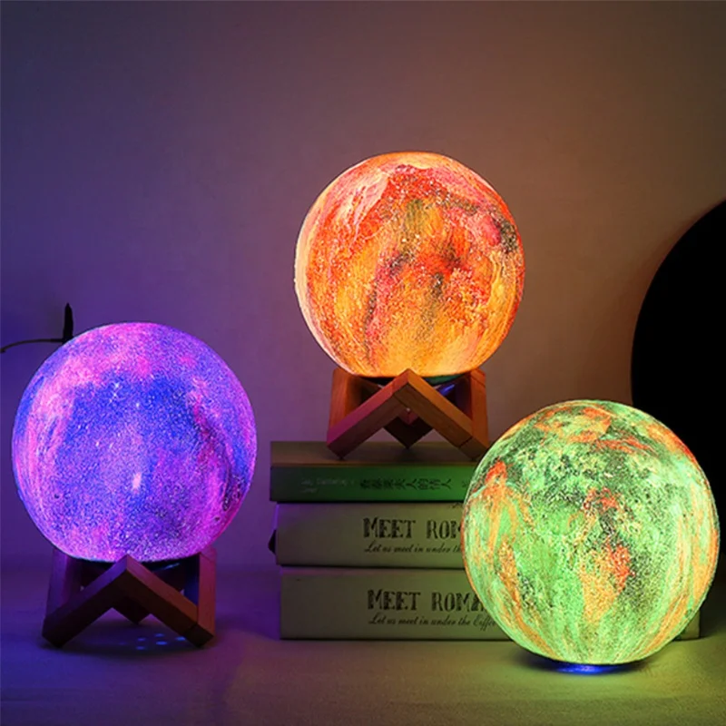 

EZ01 Amazon portable Painted Starry star Moon Light Speakers Colorful usb Changing Night Light Wireless Speaker for party