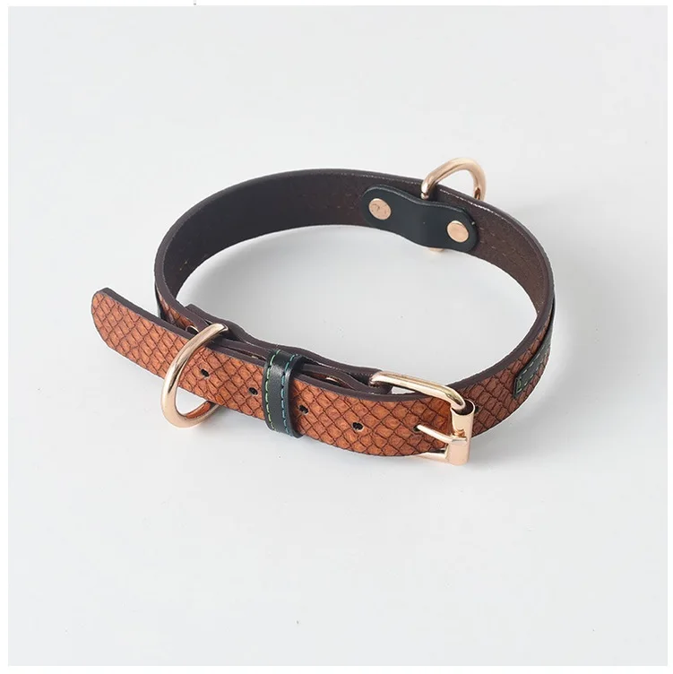 

Premium PU Leather Luxury Dog Collar Metal Buckle Collar Dog Bark Collar Pet Accessories For Dogs, Red, black, coffee, khaki