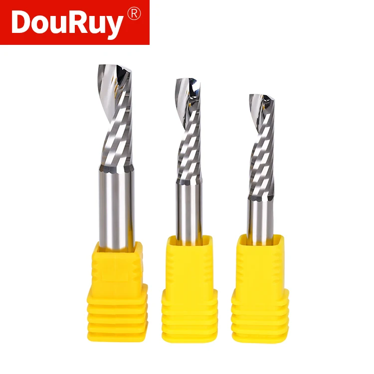 

DouRuy 5/6/8/10/12mm one Flute Spiral Cutter router bit CNC end mill milling cutter tugster steel router bits acrylic plastic