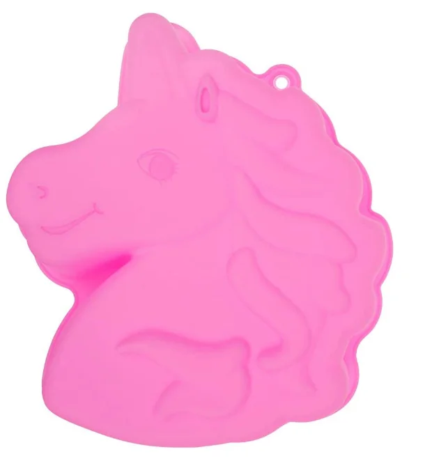 

Super cute single pony silicone bakeware unicorn mold household DIY baking mold, Customized color