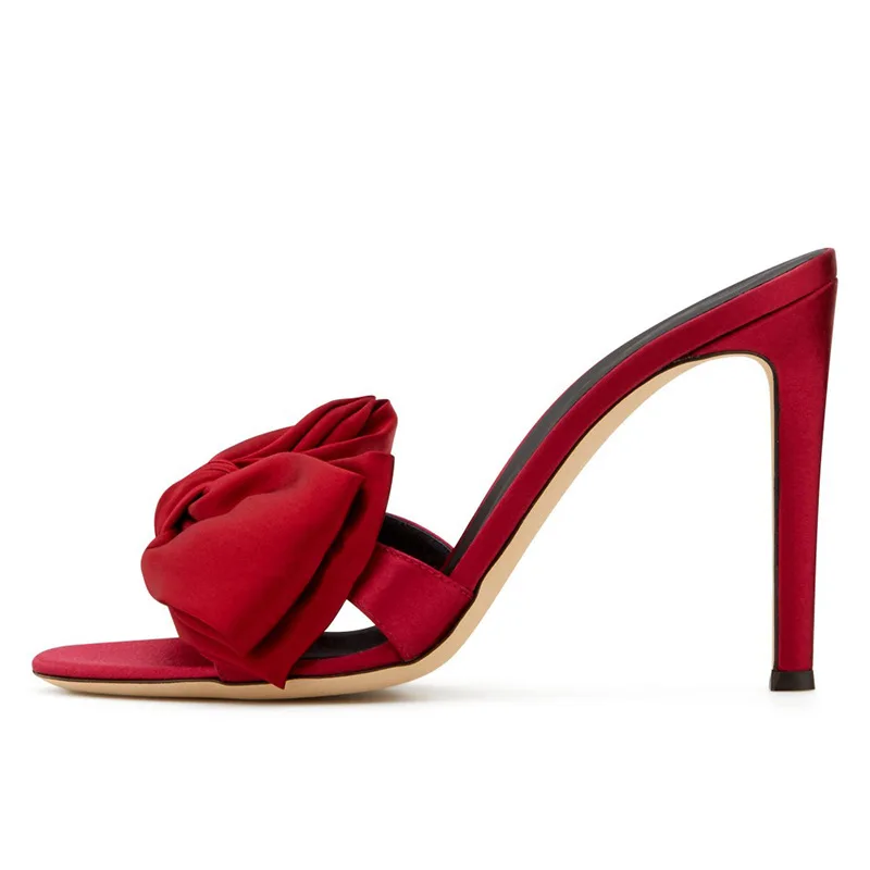 

Large Size Sandalias Peep Toe Design Red Trendy Sandals Shoes Women Mules High Heels for Ladies