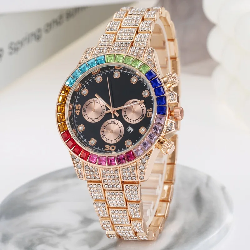 

Luxury Fashion Iced Out Bling Bling Dial Watch Band Moissanite Watch Diamond stylish watch in bulk buy wholesale