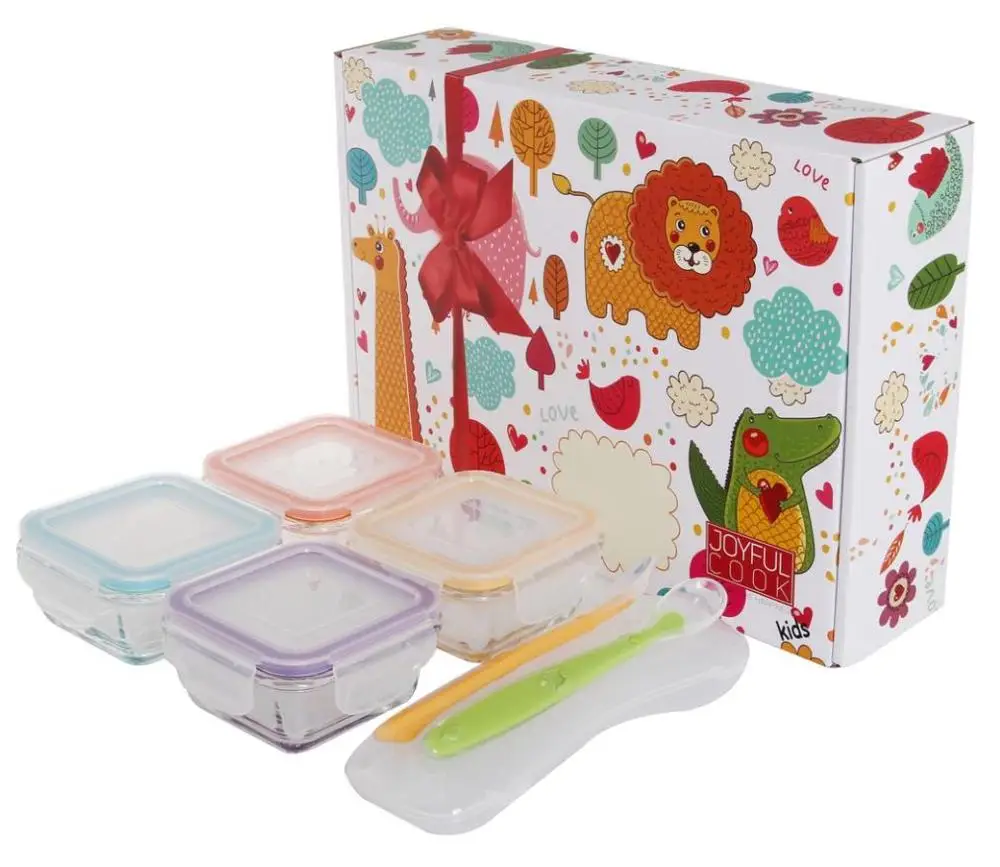 

4 pack baby food storage containers BPA free baby storage box, Transparent