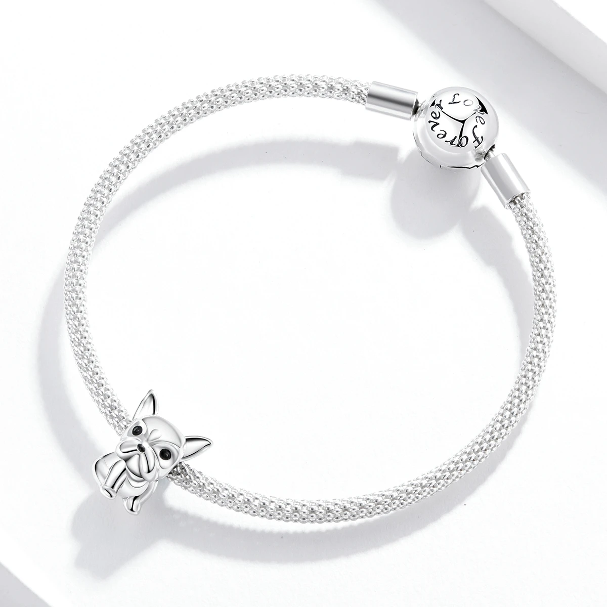 

Beautiful Cute Bulldog 925 Sterling Silver Charms Custom For Jewelry Bangles Making
