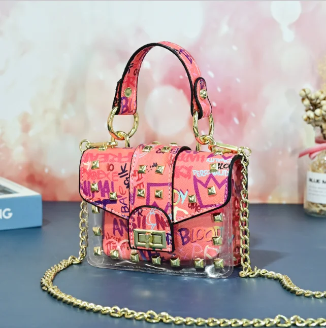 

Ladies Colorful Fashion Transparent Jelly PVC Metal One Shoulder Chain Handbag