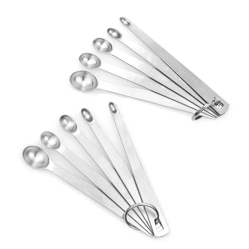 

Set of 5 Mini Stainless Steel Measuring Spoons, Silver