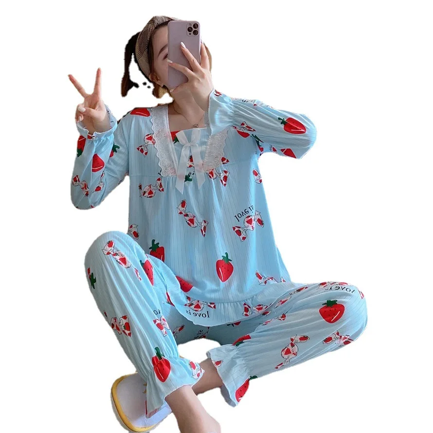 

Autumn milk shreds thin section Autumn milk shreds thin section Women's pajamas long sleeves