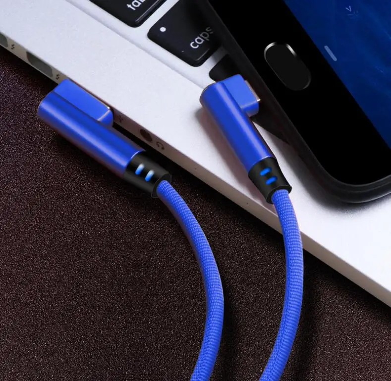 Factory Price Cotton Material 90 degree usb cable 90 degree u shape Micro usb cable - ANKUX.COM