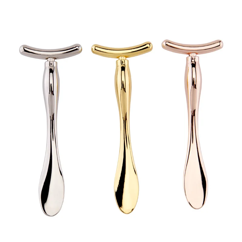 

Fashion beauty T-shaped massage metal mask spatula, As show