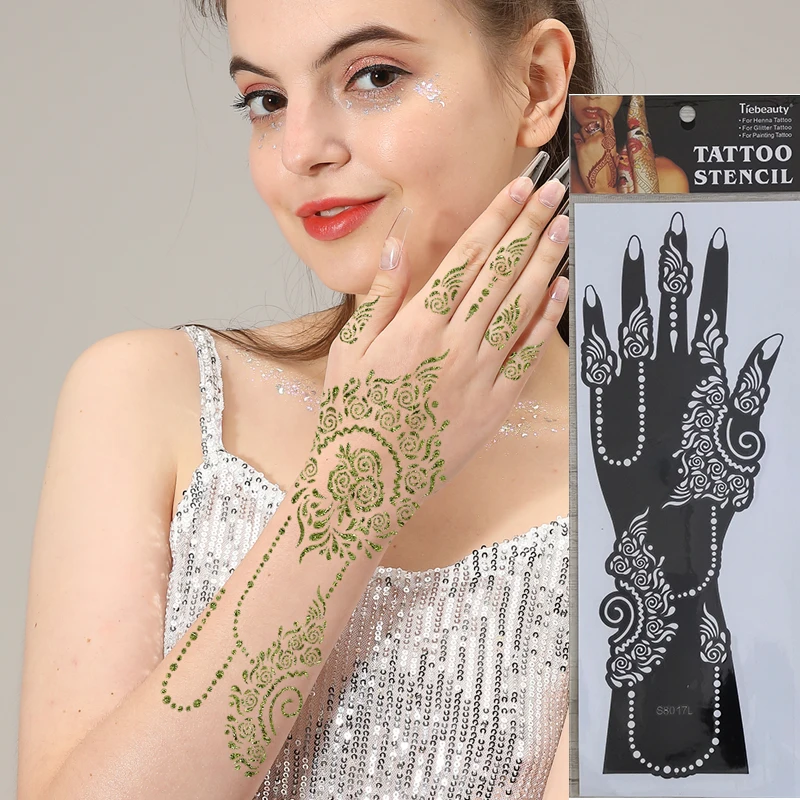 

Made In China Hand Wrist Henna Painting Stencil DIY Reusable India Henna Mehndi Tattoo Henna Tatoo Stencil