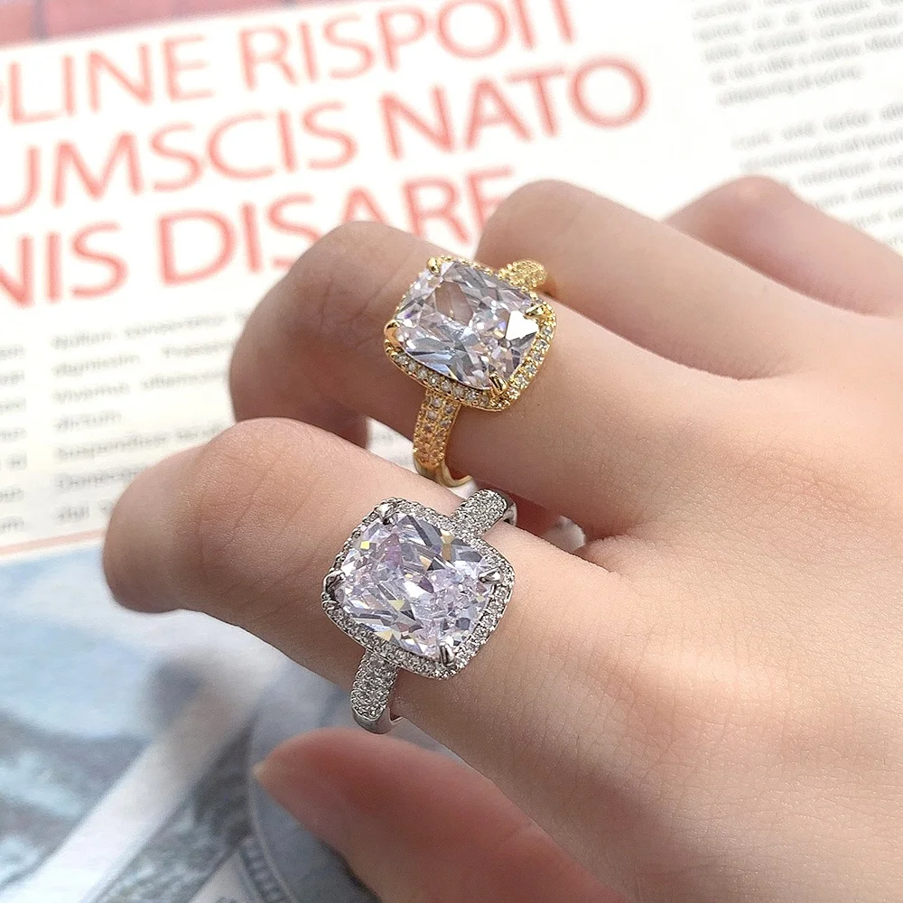 

Foxi jewelry wholesale fashion cubic zirconia iced out big diamond ring wedding rings jewelry women