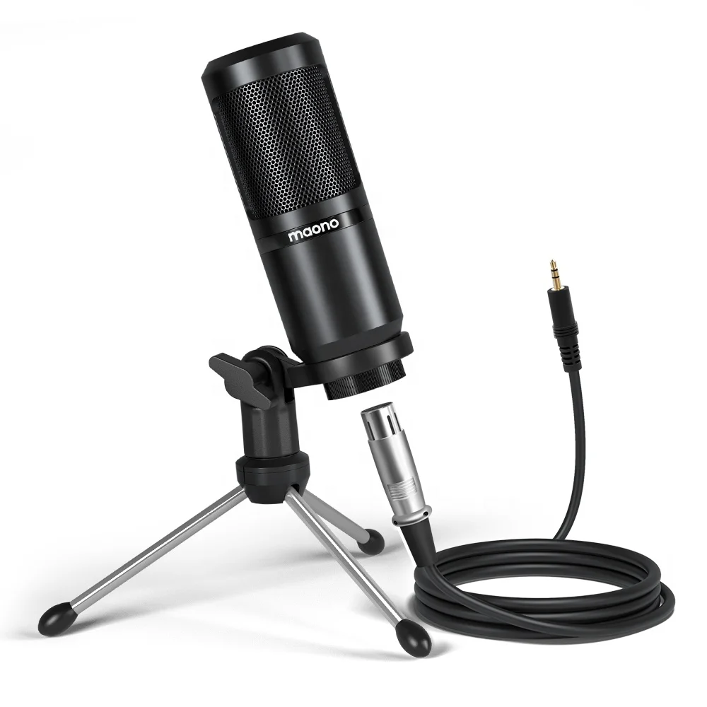 

Free Shipping Voltage condenser microphone professional studio, Black;silver