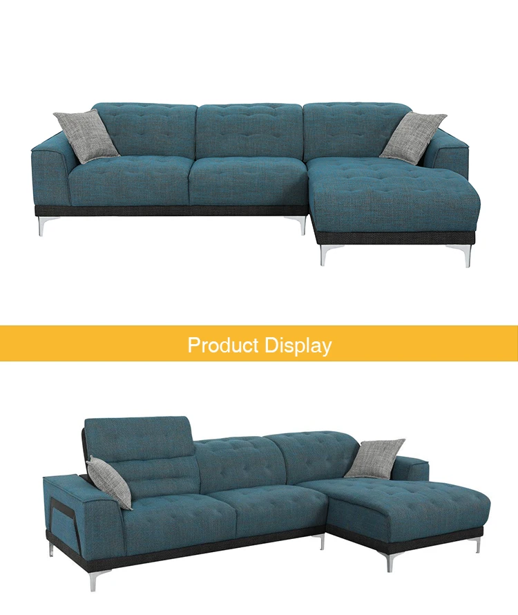 Home use contemporary desgin folding headrest sectional sofa