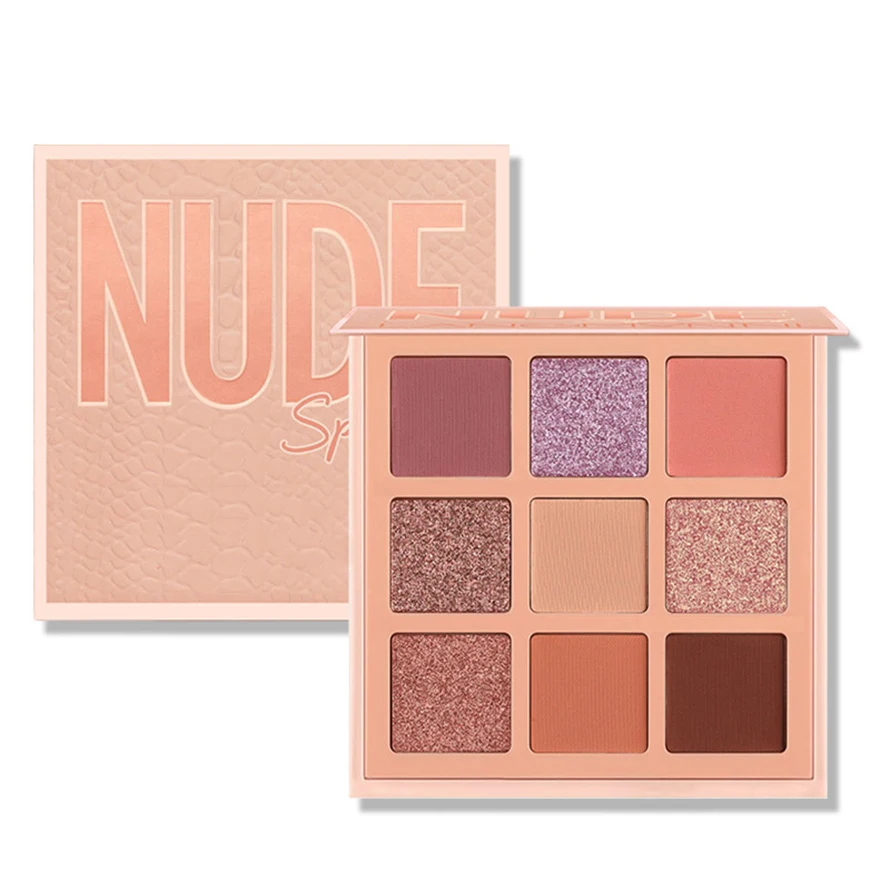 

Factory 9 square grid NUDE pearly matte long lasting glitter powder Nine colors eyeshadow palette