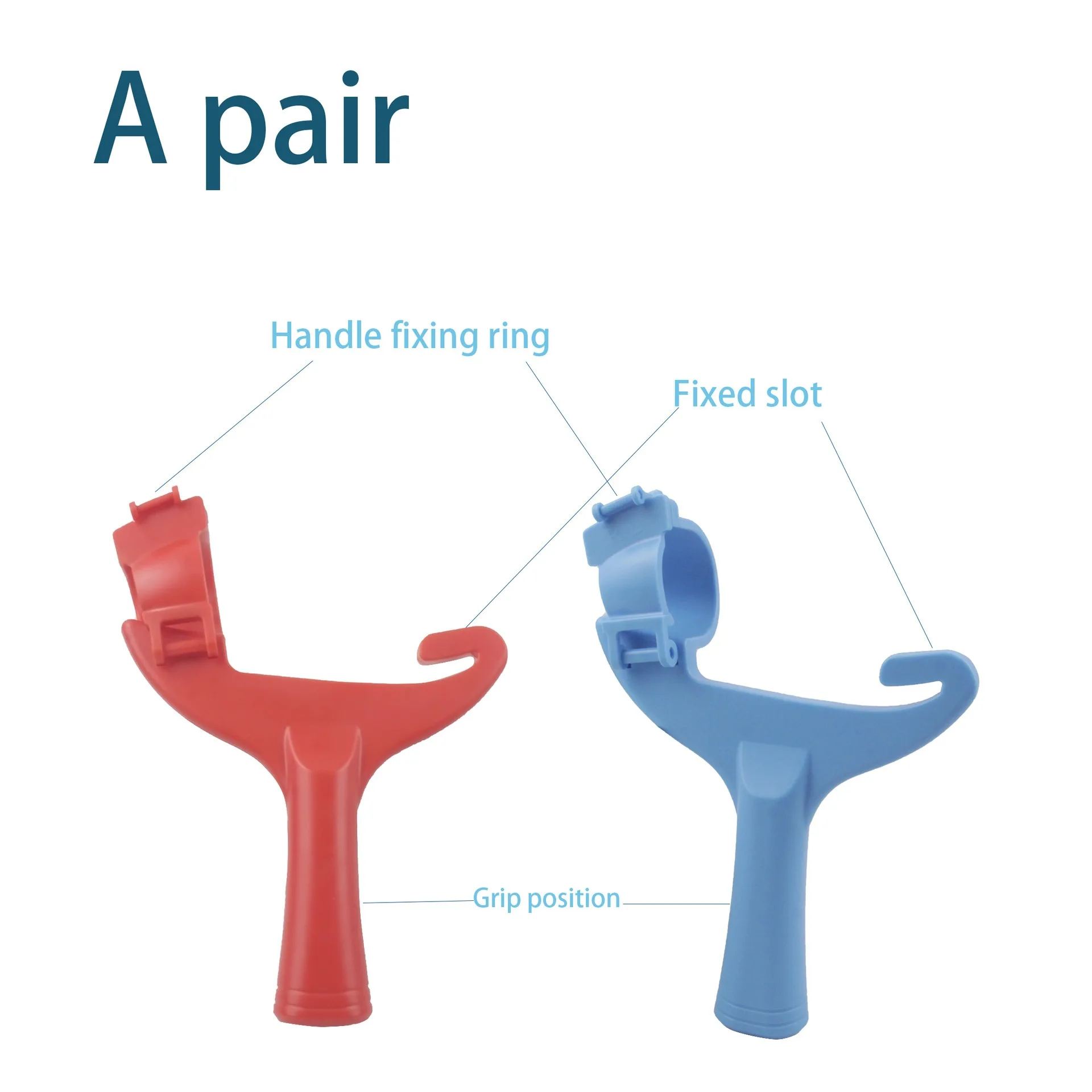 

A pair Table Tennis Paddle Grip Handle for Eleven Table Tennis Touch Controllers for Oculus Quest 2, Red / blue