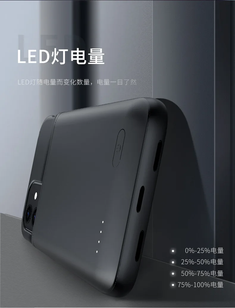 Ultraslim Wireless Charging Battery Case For Iphone 12 Pro/12 Max Power Bank Case For Iphone 13