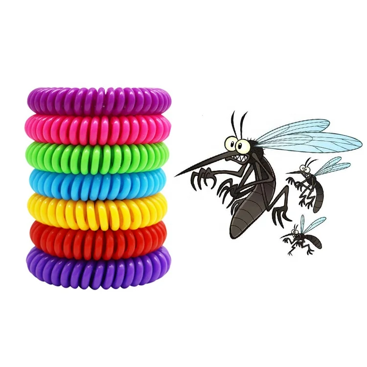 

Environmental Protection Color Spring Repellent Coil Anti-mosquito Wrist band Bracelet, Random mix