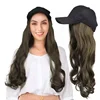2019 Fashionable White Baseball Cap Hat Wig Long Curly Hairpiece Outdoor Travel Hair Extension Wig Hat