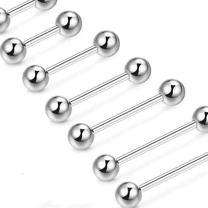 

Stainless steel hypoallergenic barbell tongue and lip surgical steel nipple rings PA nipple rings non piercing