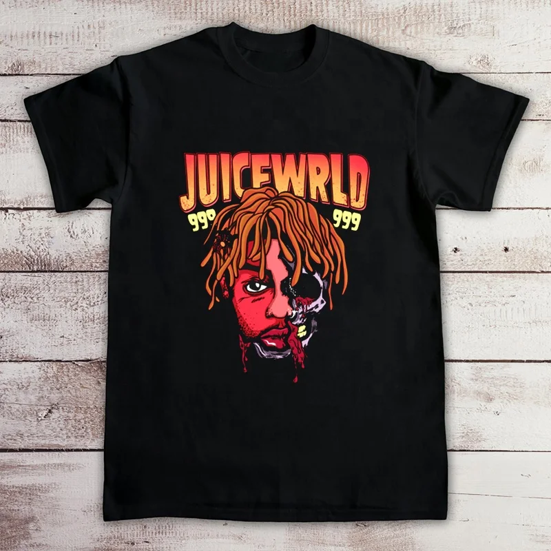 

Wholesale Printing Tshirt Men Streetwear Rapper Hip Hop Singer Juice Wrld T- Shirt Gothic Graphic Men T shirt