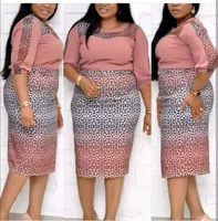 

Wholesale L 3XL African Clothes Sexy Leopard Print Plus Size O Neck Turkey Office Ladies Dresses