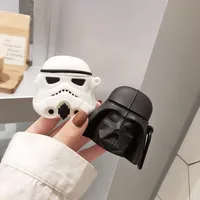 

3D cute cool Star Wars Darth Vader silicone case for Airpods 2 Bluetooth Earphone Accessories cover Bag box