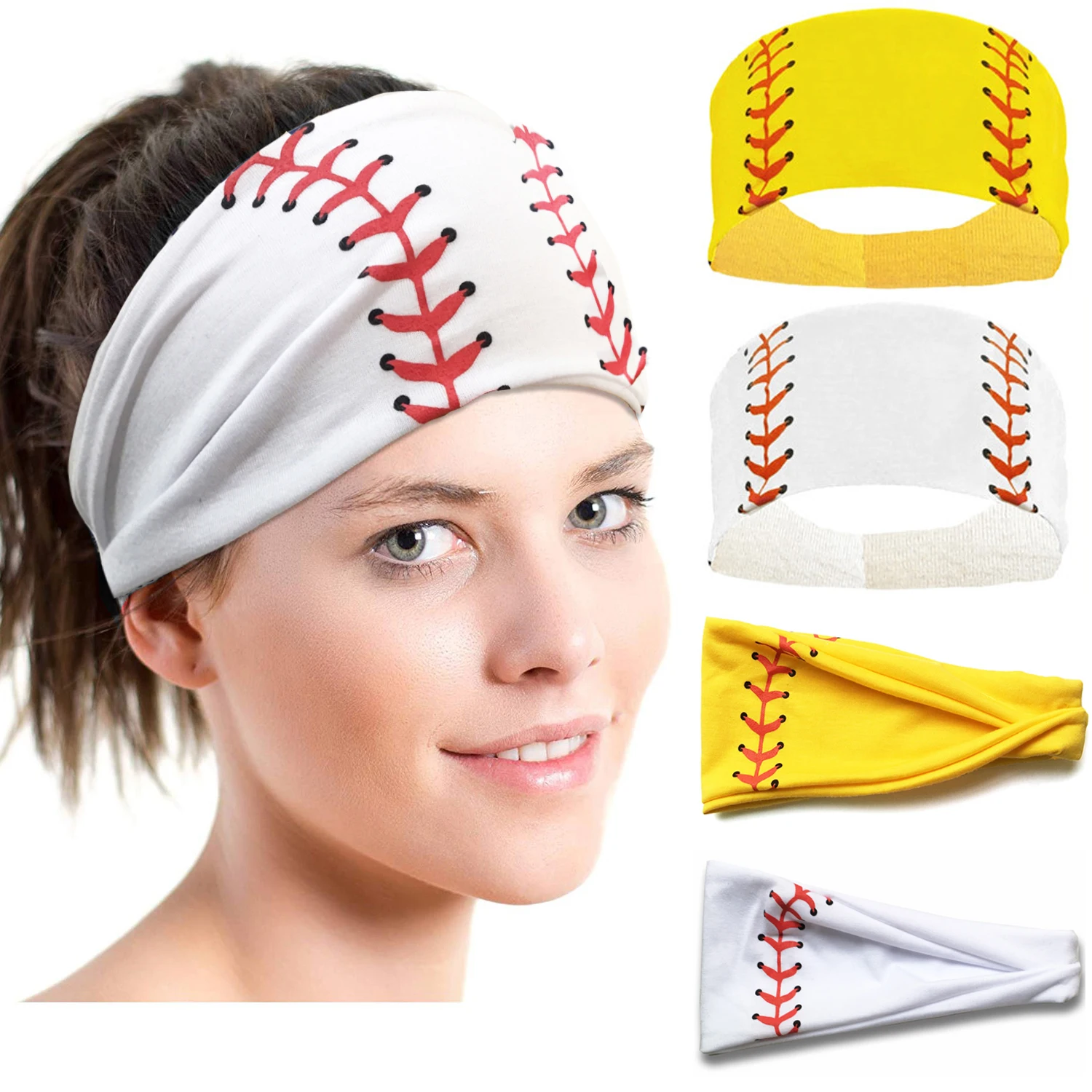 Hot Selling Softball Sports Elastic Headband Women Hair Accessories