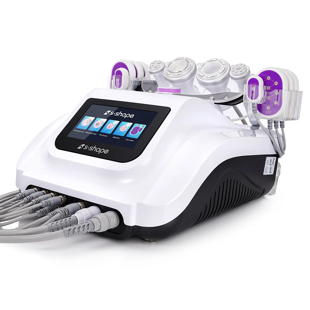 

body slimming s-shape MS-45T2SB fat wrinkle reduce rf suction ultrasonic 30k cavitation ems device for home spa use