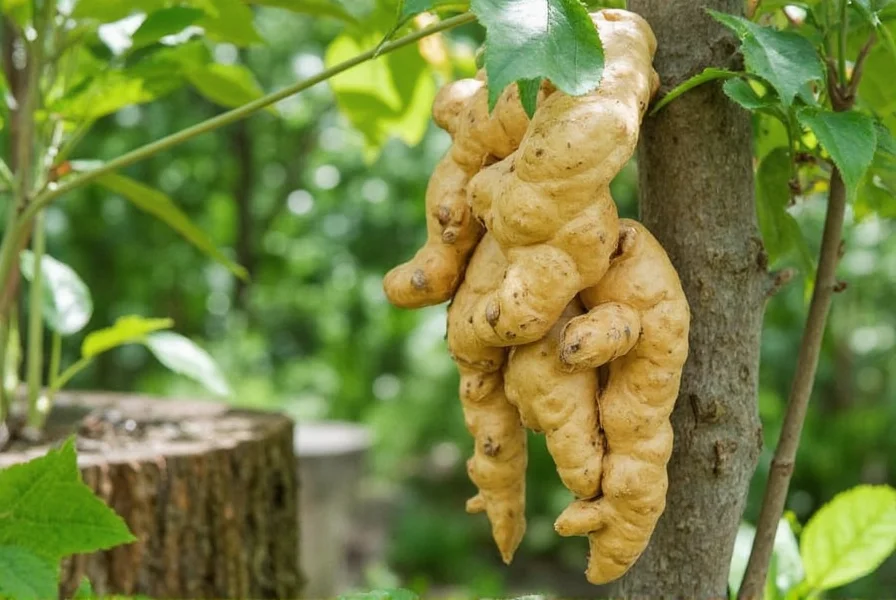 Harvesting mature ginger rhizomes from container garden