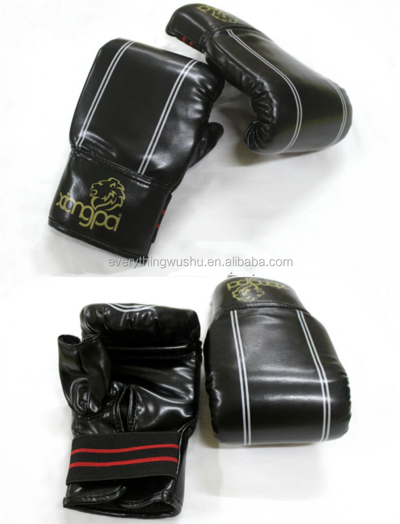 PU Leather Half Mitts  MMA Muay Thai Training Punching Sparring Boxing Gloves