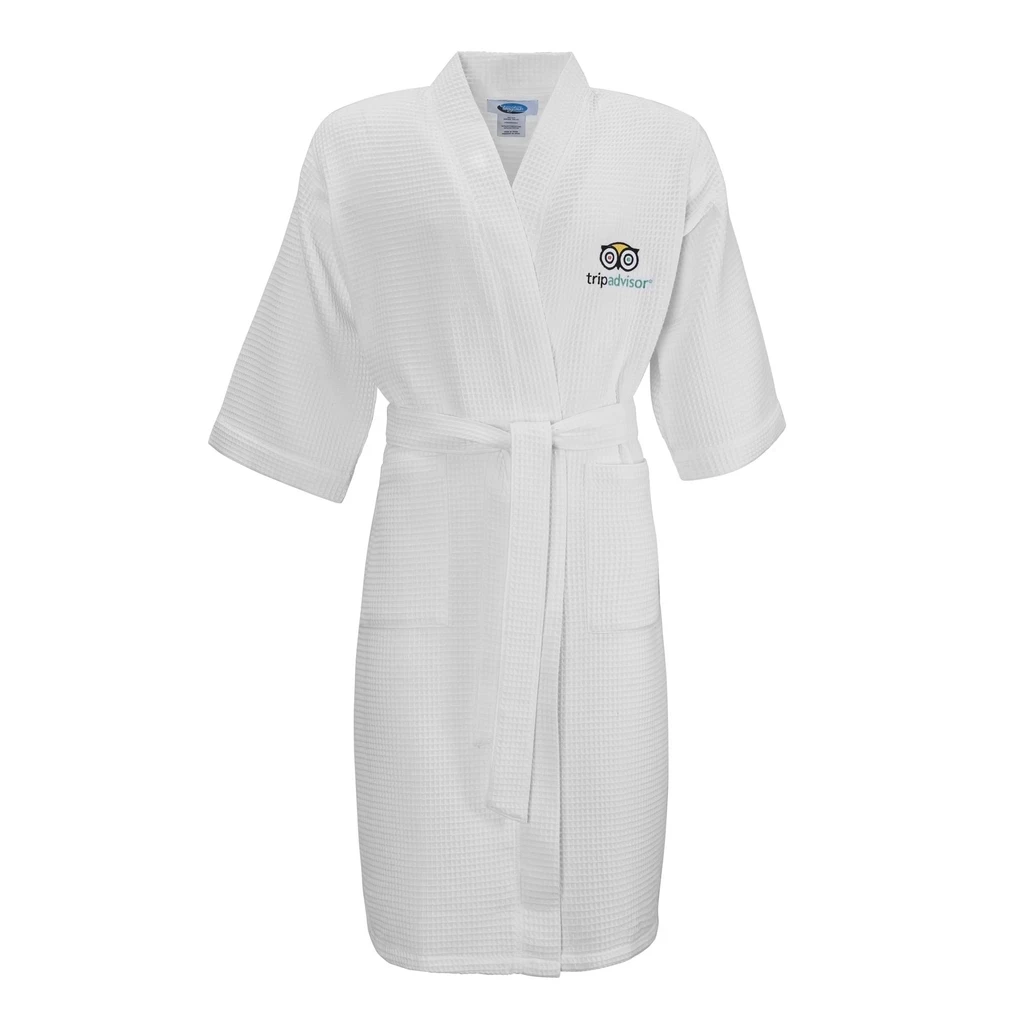 Short Kimono Robes Hotel Spa Sauna Towel And Slippers Gray Waffle Robes