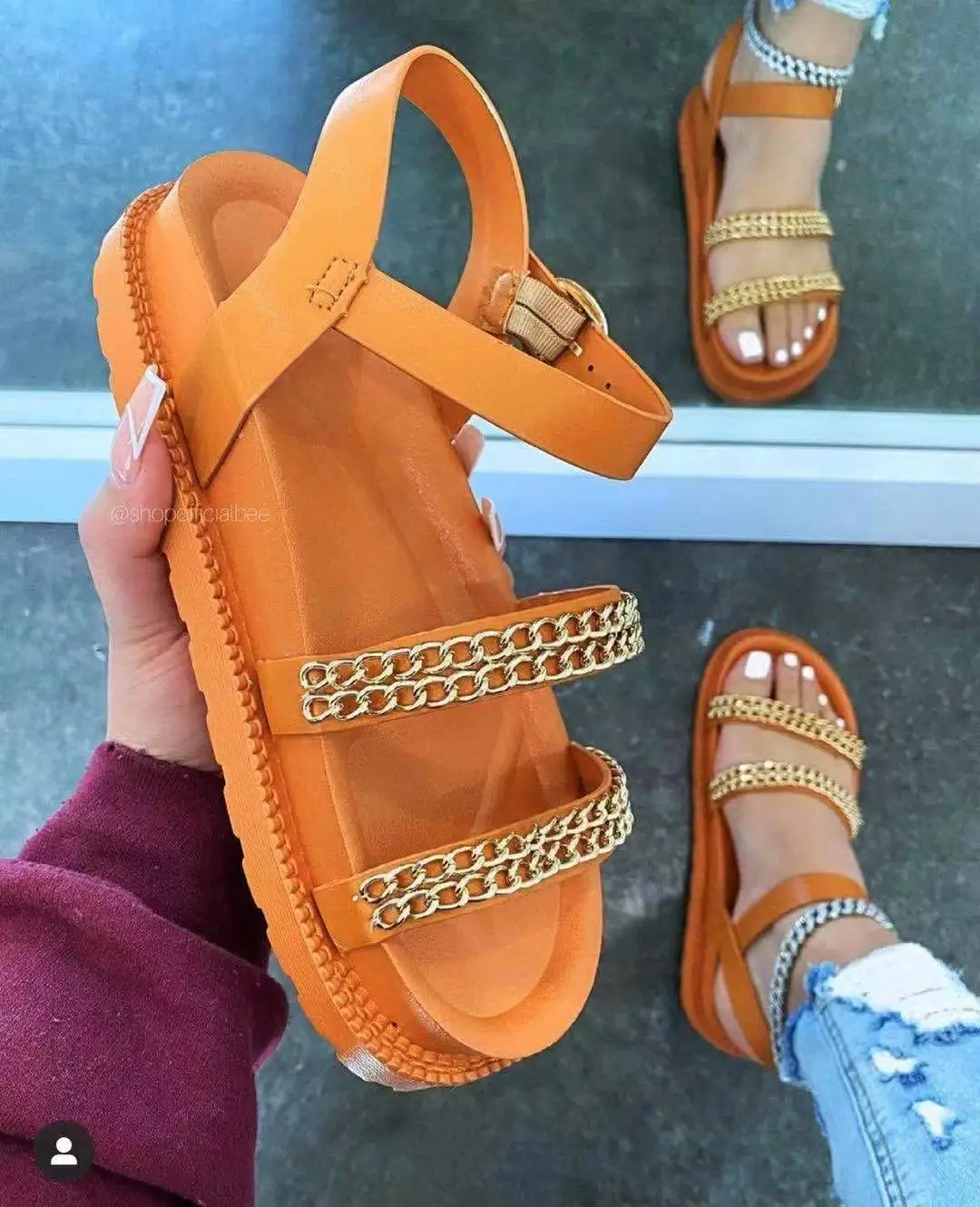 

New Trendy Platform Sandals Strap Up Slides Shoes Ladies Lace Up Sandals Women Flat Female Slippers