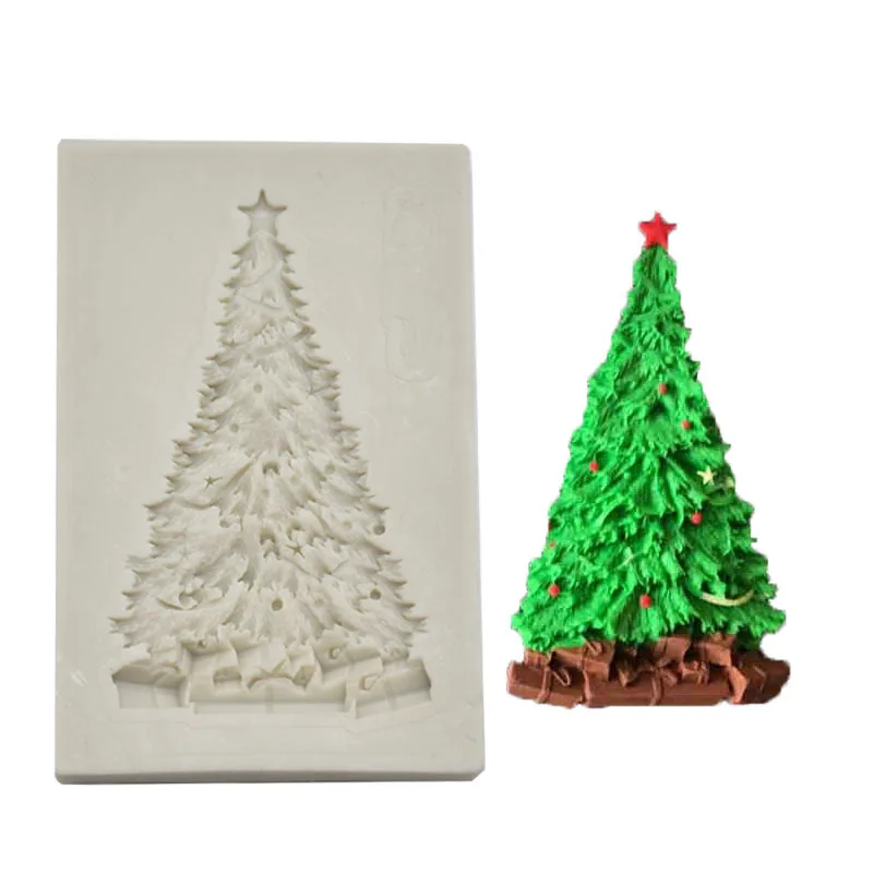 

DIY Baking Tools New Christmas Tree Shape Fondant Cake Cream Chocolate Biscuit Silicone Mold Baking Pastry Accessories Supplies