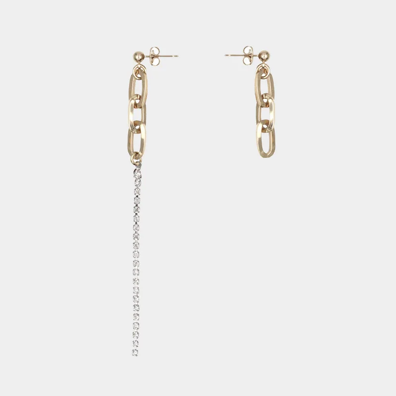 

2021 Hotsale Titanium Stainless Steel Long Tassel Earrings Fashion Irregular Design Gold Plated Earrings Women Jewelry