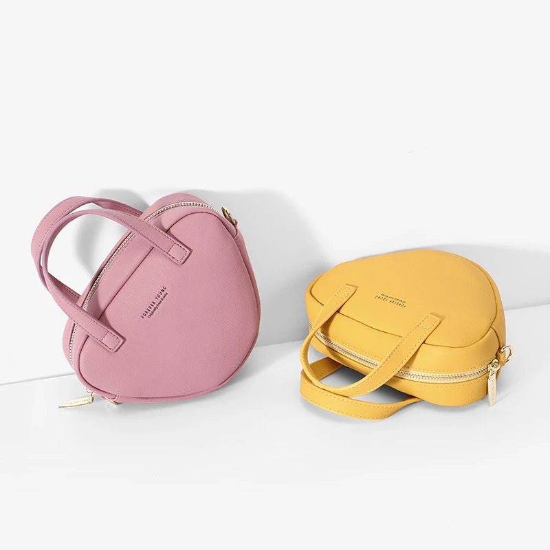 

PU leather heart Hand Bags mini women crossbody bag single strap lady small heart shaped new shoulder bags for girls