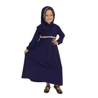 

new designs arabic girls kids 3-7-12 years 2 piece long sleeve embroidery blank muslim dress islamic clothing abaya with hijab