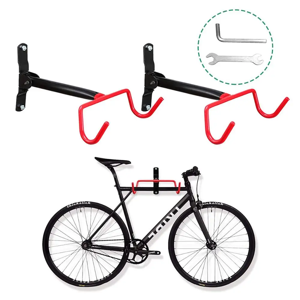 

2021 Amazon Hot Sale Bike Wall Mount Hanger Garage Bicycle Holder Hook Folding Space Saver Bicycle Rack, Customized