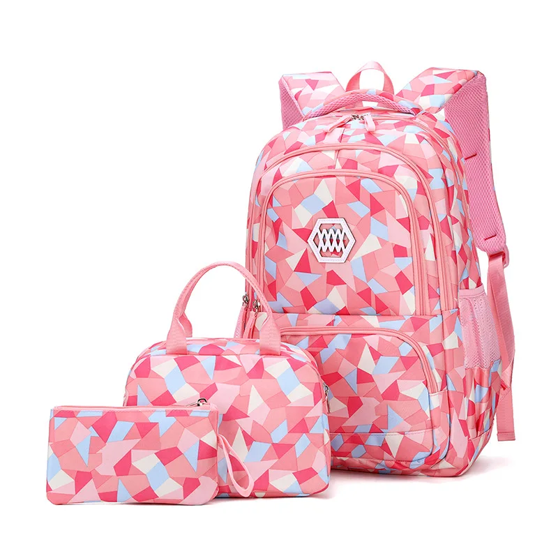 

School Bag 3 Pcs Set Girl Kawaii Backpack Boy School Bag Lady Large-Capacity Travel Bag