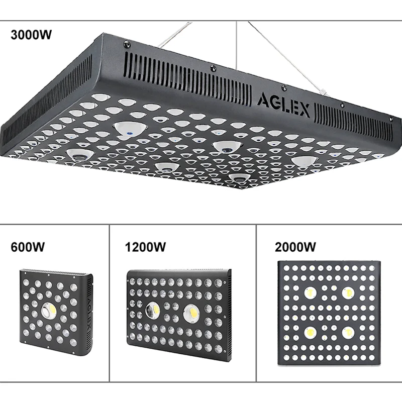 Amazon Top Sale AGLEX 600W 1200W 2000W 3000W Medical Plant Growing LED Grow Light for Indoor Veg and Bloom