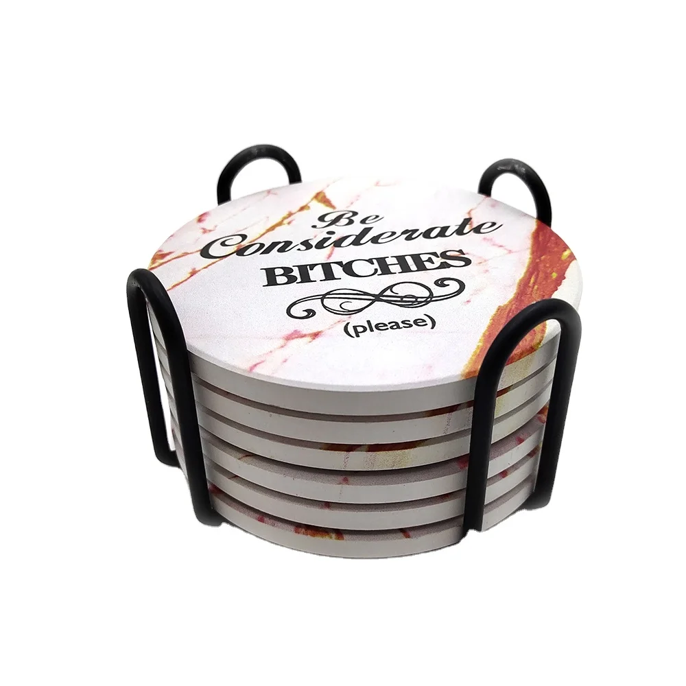 

Funny Coasters for Drinks Absorbent with Holder cork drink coasters