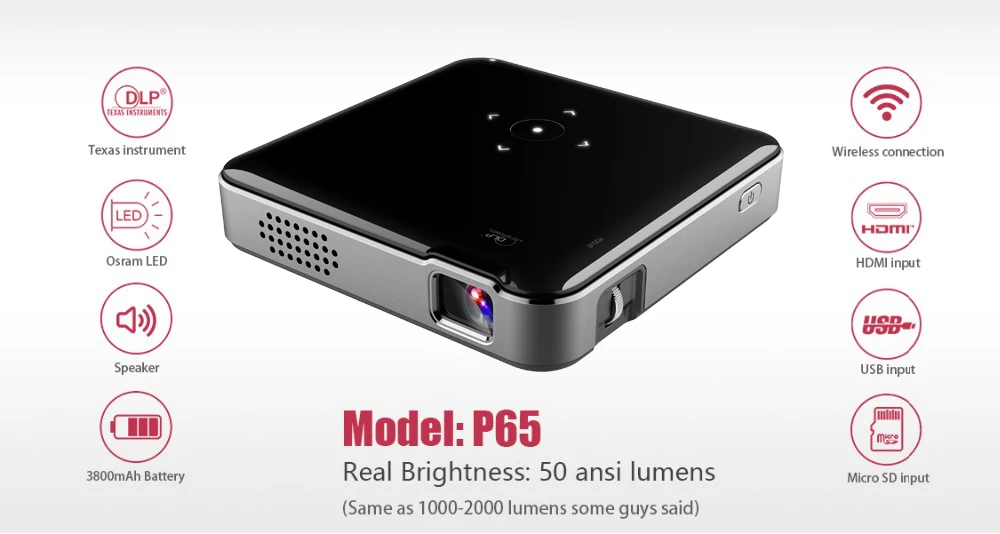 Metal Home Theater Usb Wireless 1080p hd Led Mini Projector factory